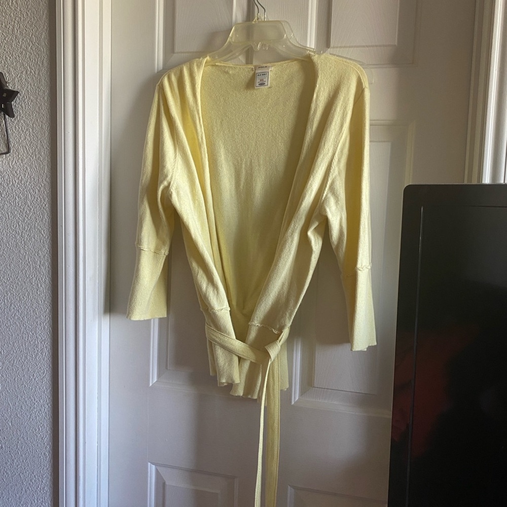Old Navy Women's Yellow Wrap Cardigan